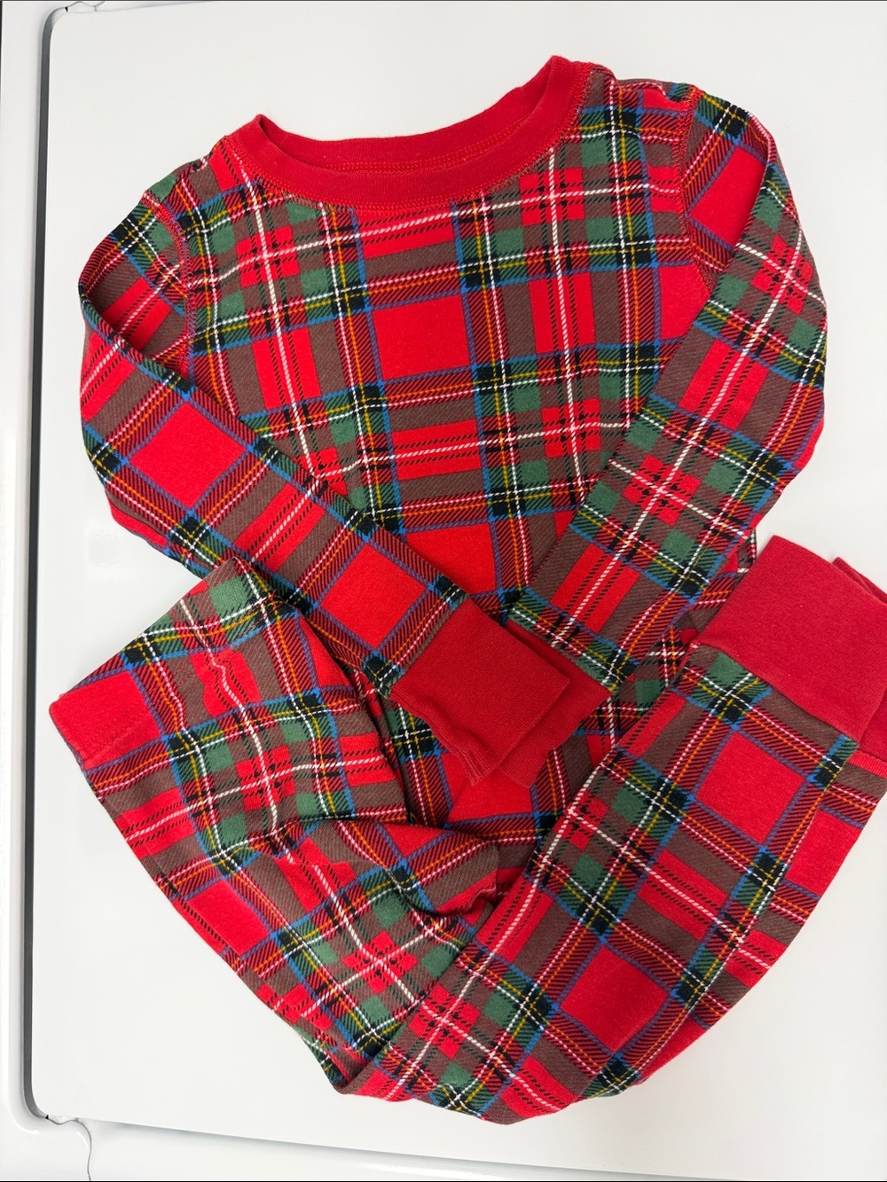 Old Navy Red Plaid Kids Pajama Set